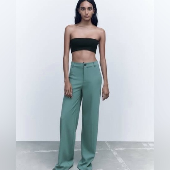 Zara Green Wide Leg Pants - Picture 9 of 12